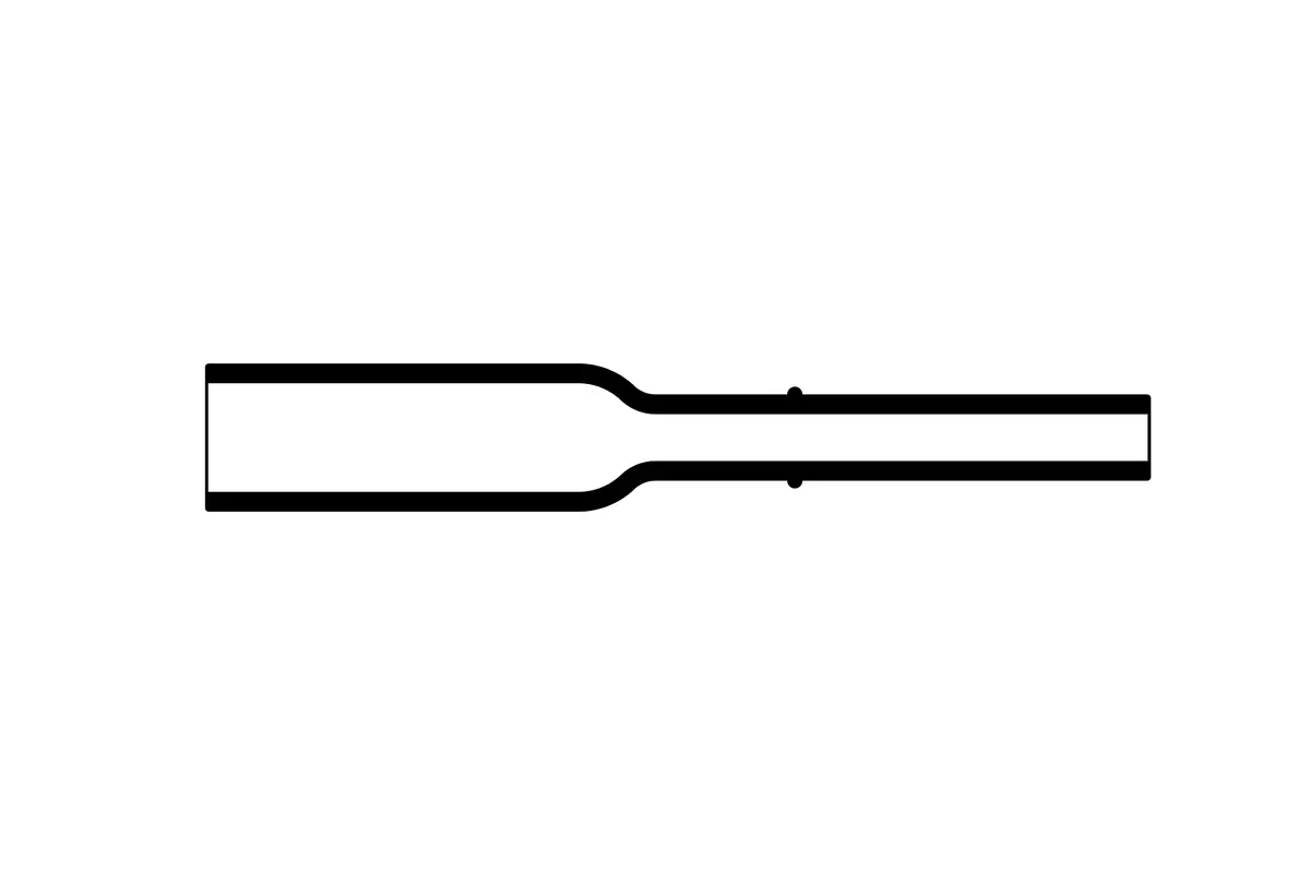 Overview diagram of Helashrink 120 series bottle shaped heat shrink boots without rib for extended strain relief