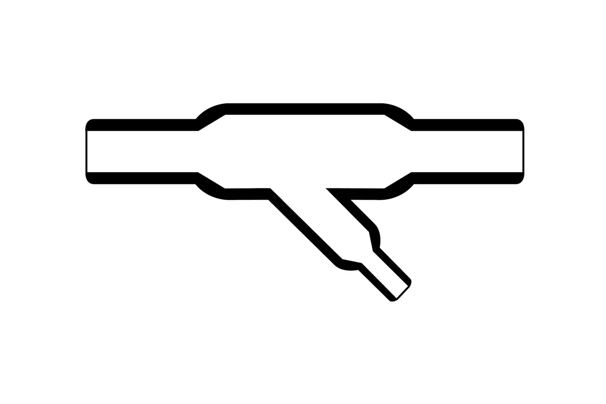 Helashrink 1300 angled T-shape heat shrink moulding overview diagram with 30° and 45° branches