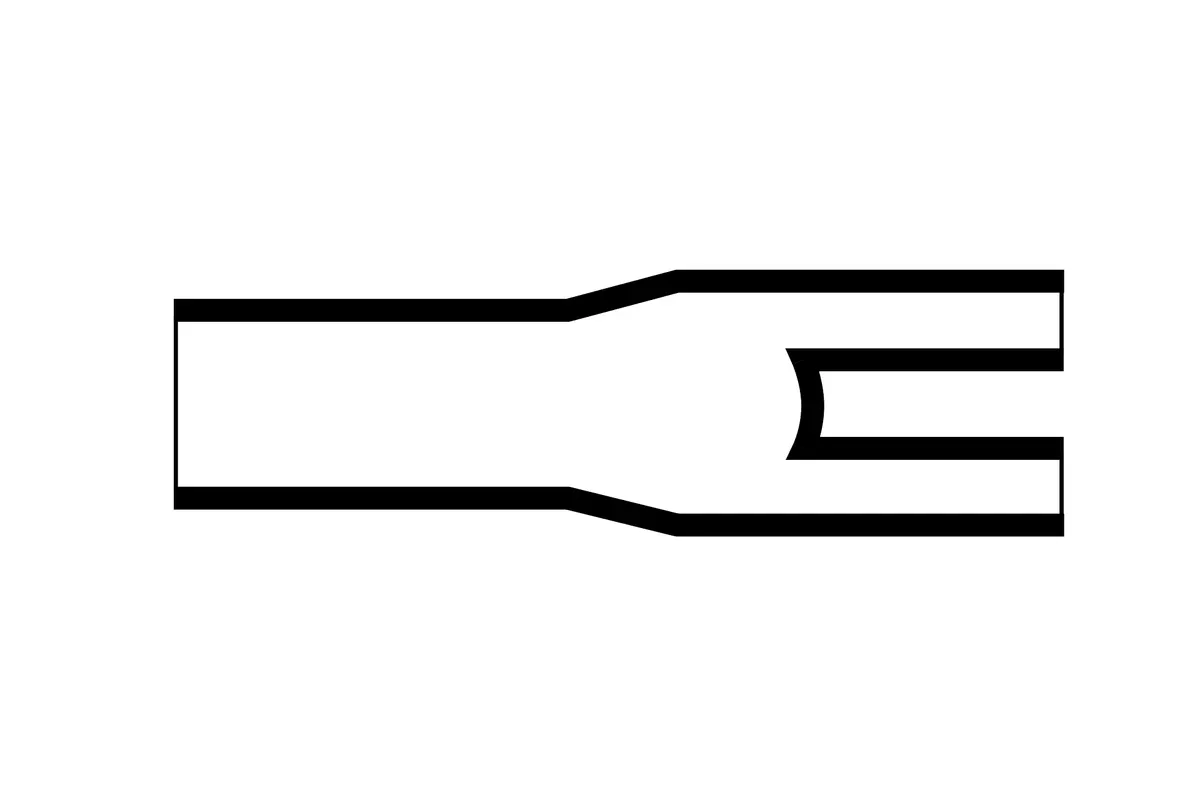 Diagram of Helashrink 600 series six way outlet heat shrink shape for inline low voltage cable harness breakouts