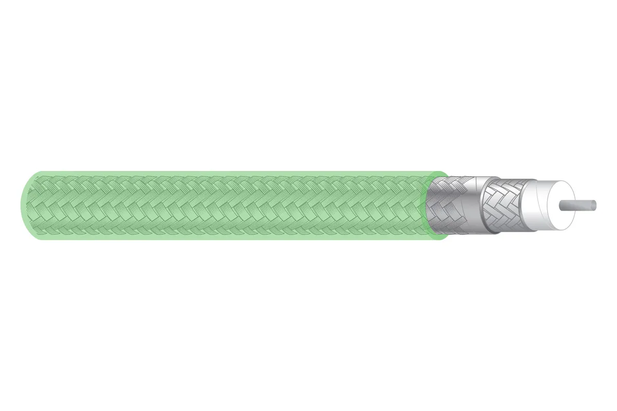 LL low loss coaxial cable with expanded PTFE dielectric and strip braid shielding