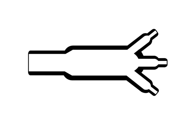 Overview diagram of Helashrink 300 series three way outlet heat shrink shapes for VG style cable harness transition points