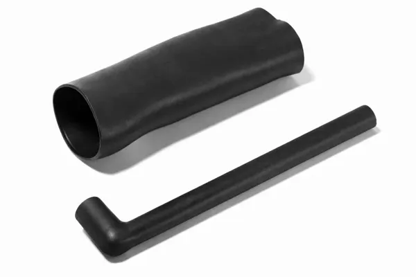 Helashrink 333F low profile 90° right angle heat shrink boot with adapter lip for strain relief