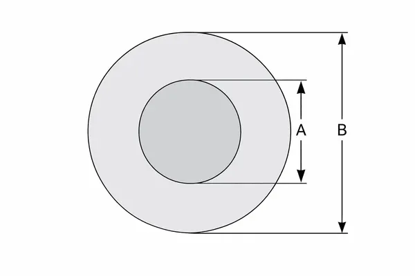 [ai] High voltage corona wire cross section showing conductor and PTFE insulation
