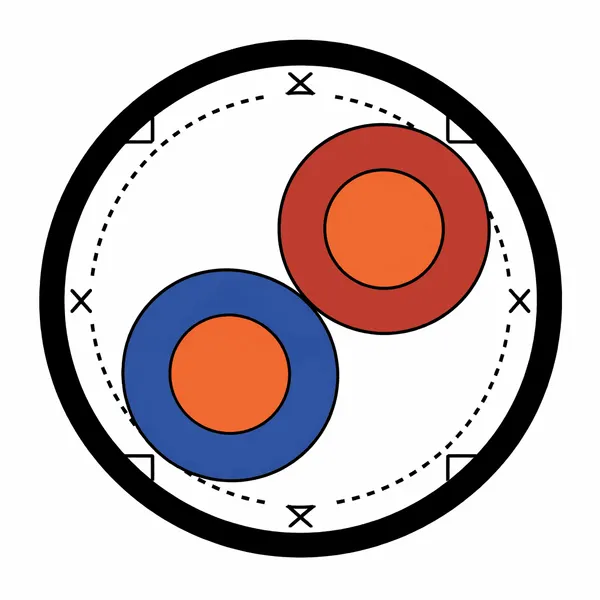 [ai] 100 ohm twinaxial cable cross section showing dual conductors and dielectric insulation