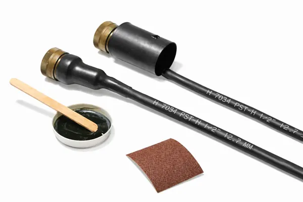 V9500 two component epoxy adhesive kit with mixing accessories for heat shrink tubing and molded shapes