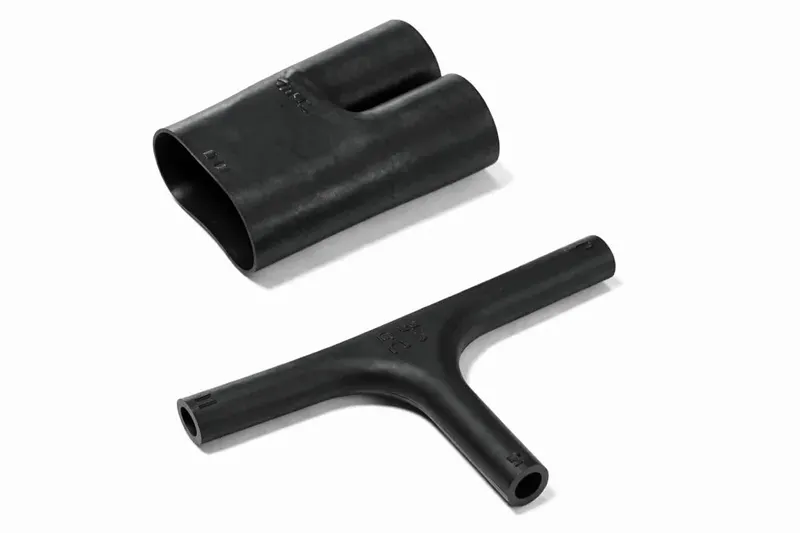 Helashrink 412H low profile transition boot with side breakout for connector wire strain relief