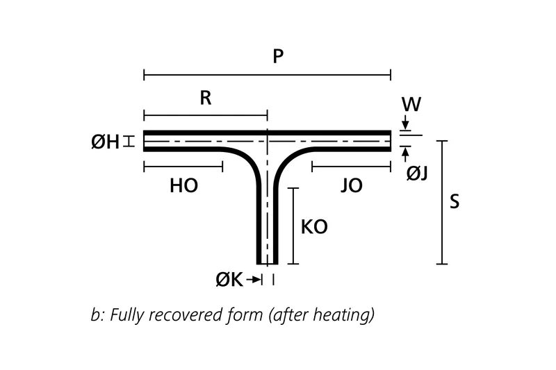 Recovered drawing of Helashrink 412H low profile transition boot with side breakout